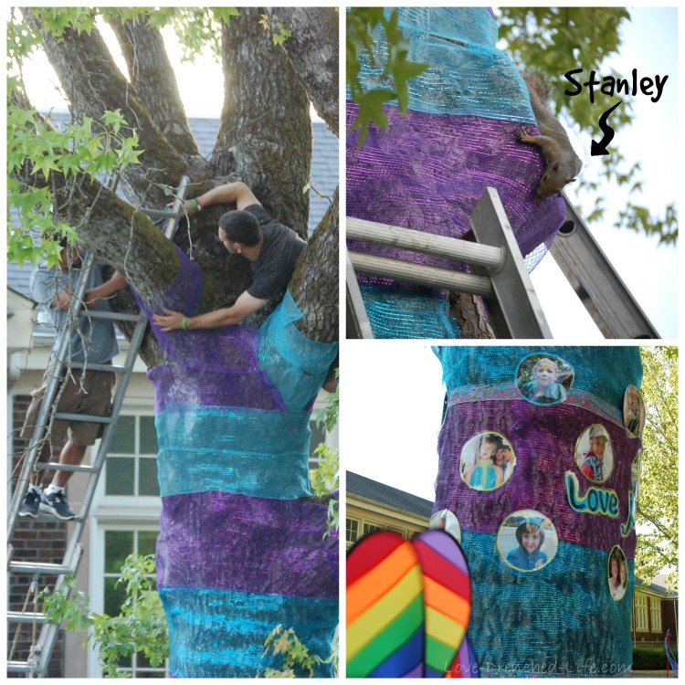 blue and purple tree